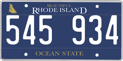 RI license plate 545934