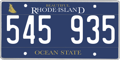 RI license plate 545935