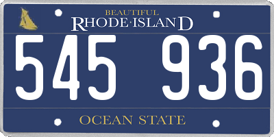 RI license plate 545936