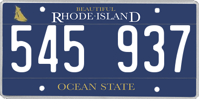 RI license plate 545937