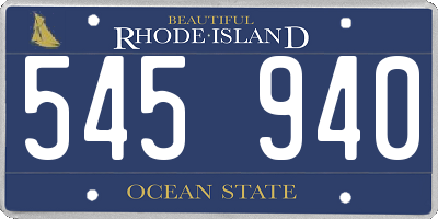 RI license plate 545940