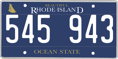 RI license plate 545943