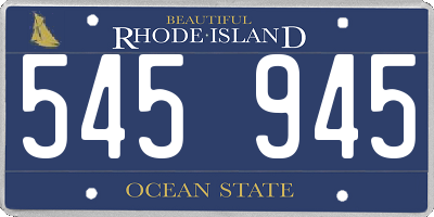 RI license plate 545945