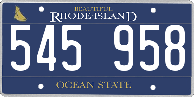 RI license plate 545958