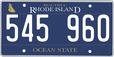 RI license plate 545960