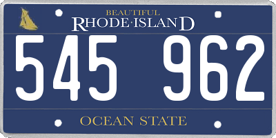 RI license plate 545962