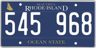 RI license plate 545968