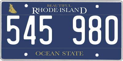 RI license plate 545980