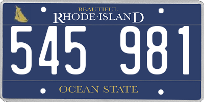 RI license plate 545981