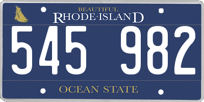 RI license plate 545982
