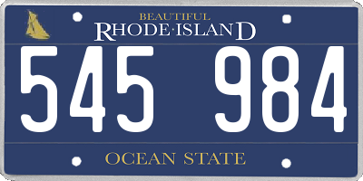 RI license plate 545984