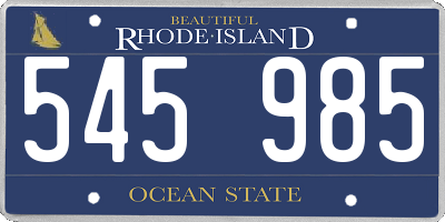 RI license plate 545985