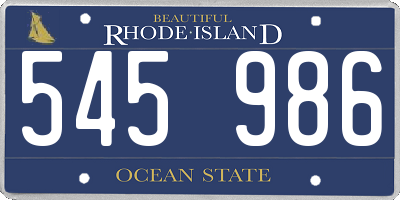 RI license plate 545986