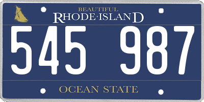 RI license plate 545987