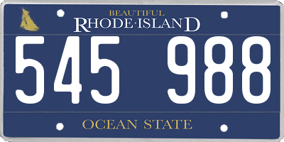 RI license plate 545988