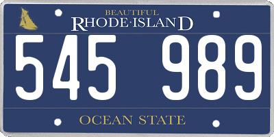 RI license plate 545989