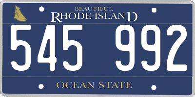 RI license plate 545992