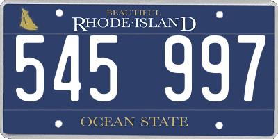 RI license plate 545997
