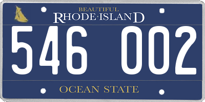 RI license plate 546002