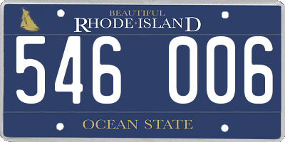 RI license plate 546006