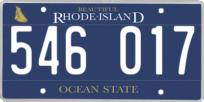 RI license plate 546017