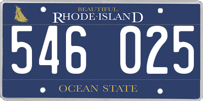 RI license plate 546025
