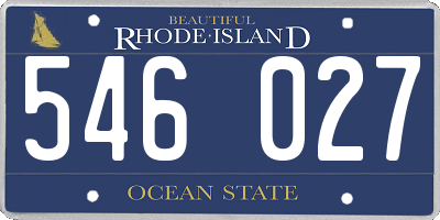 RI license plate 546027