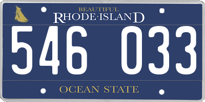 RI license plate 546033
