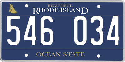 RI license plate 546034