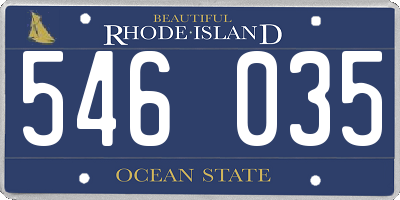 RI license plate 546035