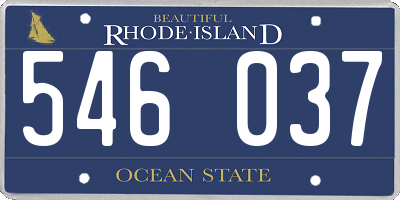 RI license plate 546037