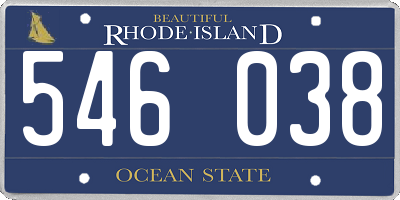RI license plate 546038