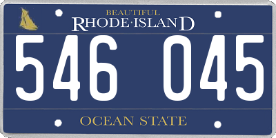 RI license plate 546045