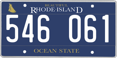 RI license plate 546061