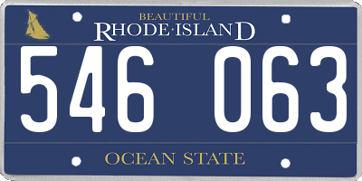 RI license plate 546063