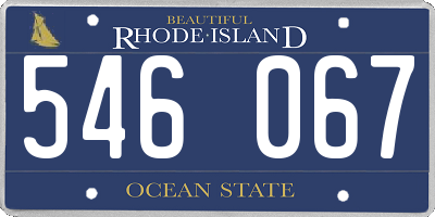 RI license plate 546067