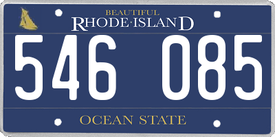 RI license plate 546085