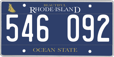 RI license plate 546092