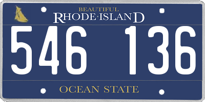 RI license plate 546136