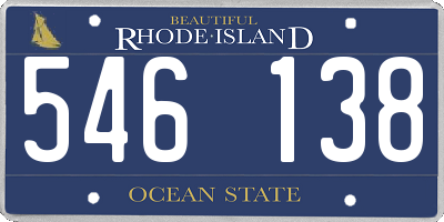 RI license plate 546138
