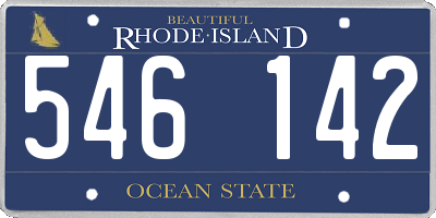 RI license plate 546142