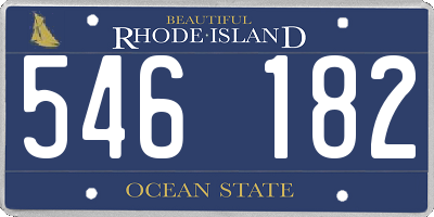 RI license plate 546182