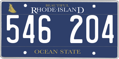 RI license plate 546204