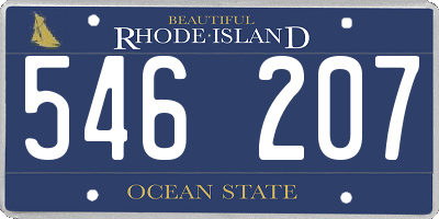 RI license plate 546207