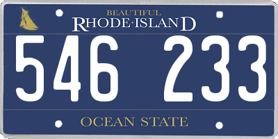 RI license plate 546233