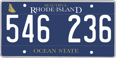 RI license plate 546236