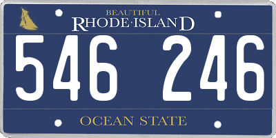 RI license plate 546246