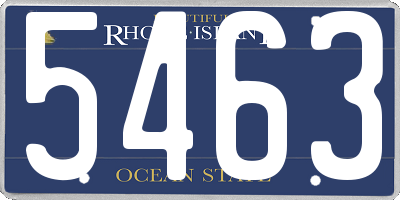 RI license plate 5463
