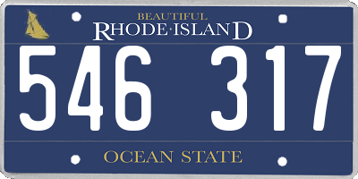 RI license plate 546317