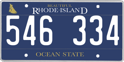 RI license plate 546334